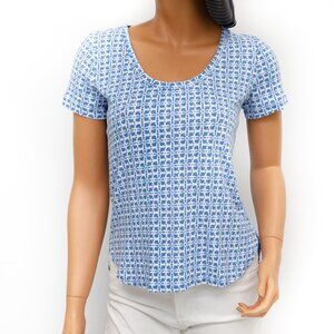 Tommy Bahama Blue Geo Print Short Sleeve Tee XS